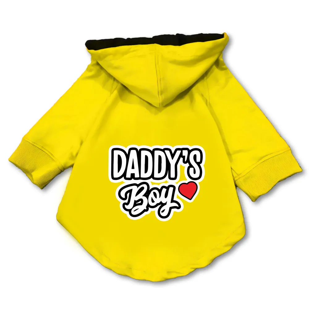 Pawsindia Daddy's Boy Hoodie for Dogs (Yellow)