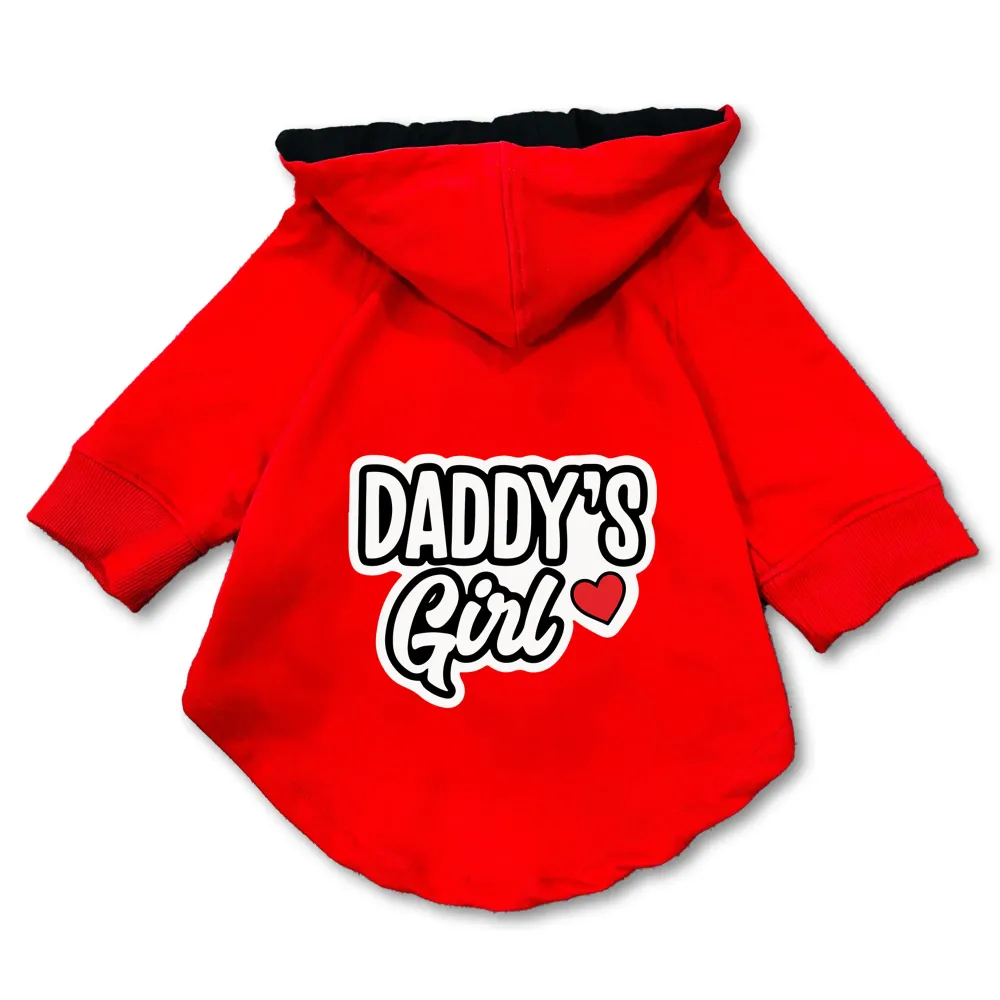 Pawsindia Daddy's Girl Hoodie for Dogs (Red)