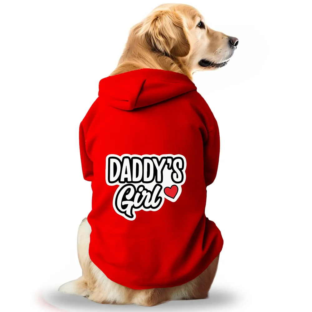 Pawsindia Daddy's Girl Hoodie for Dogs (Red)