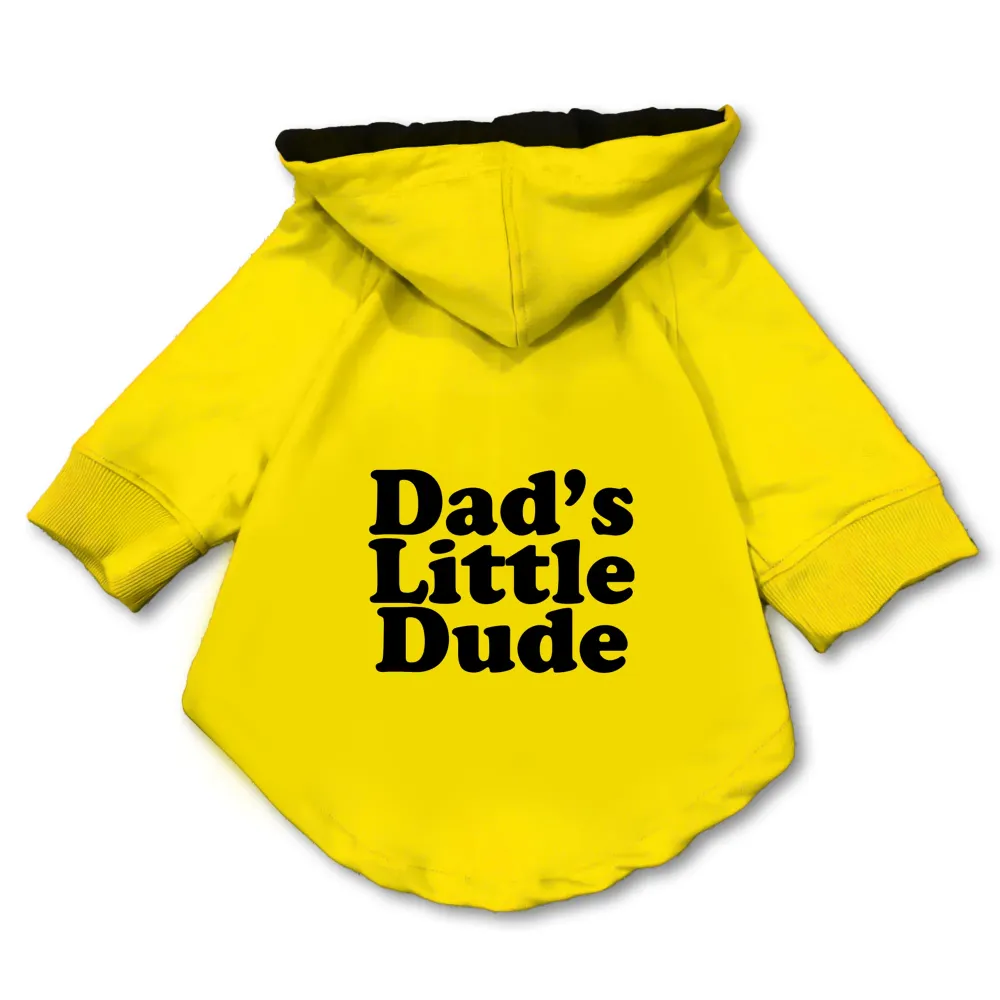 Pawsindia Dad's Little Dude Hoodie for Dogs (Yellow)