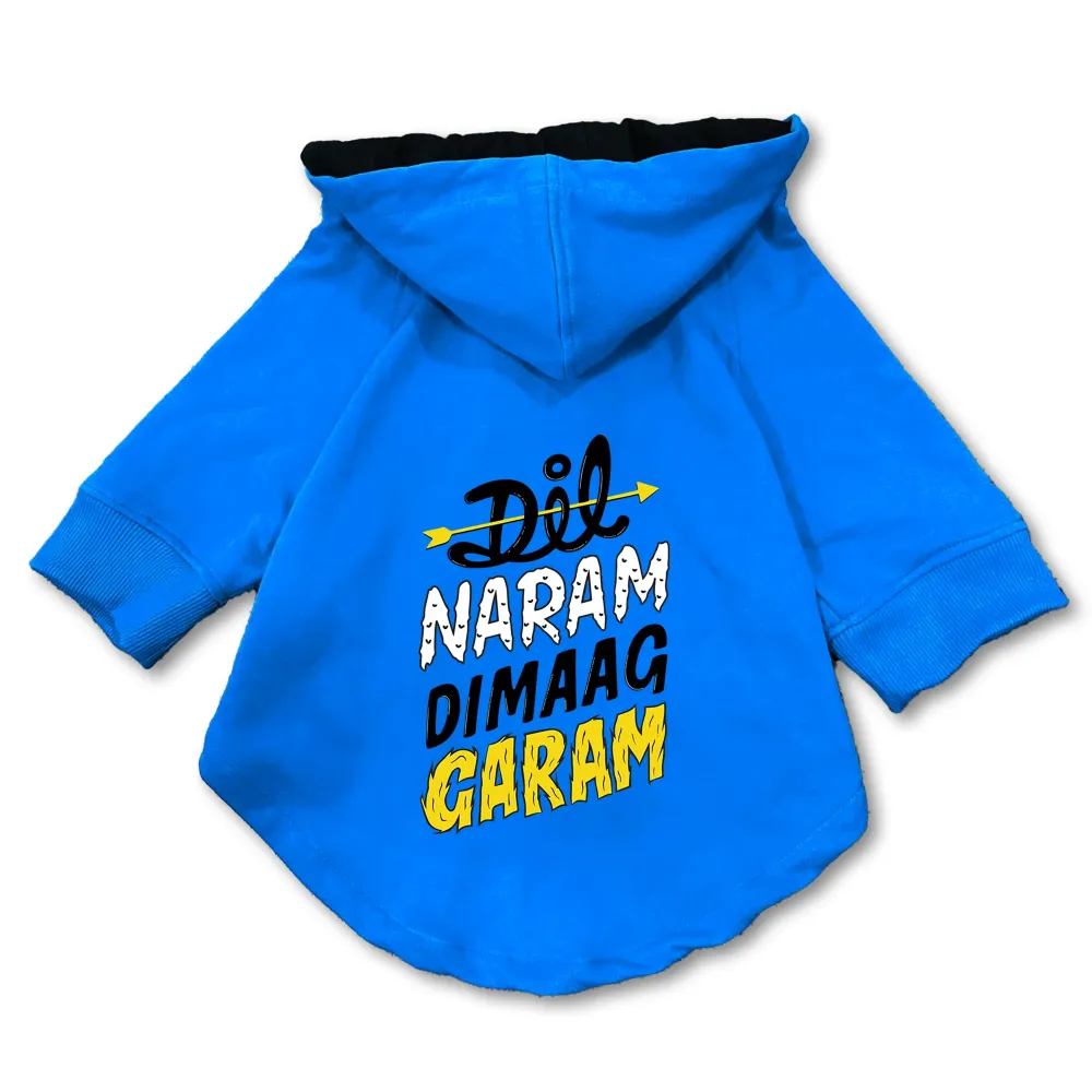 Pawsindia Dil Naram Dimag Garam Hoodie for Dogs (Blue)