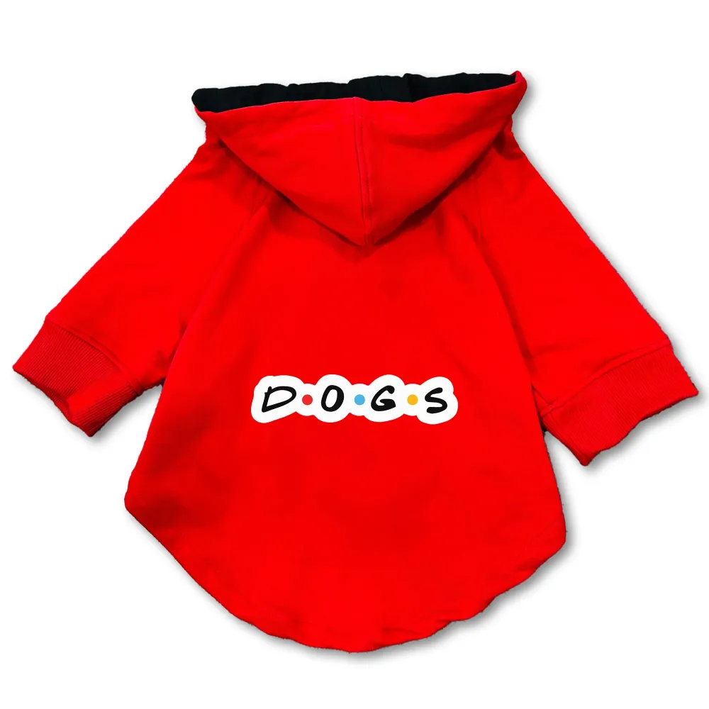 Pawsindia D.O.G.S Hoodie for Dogs (Red)