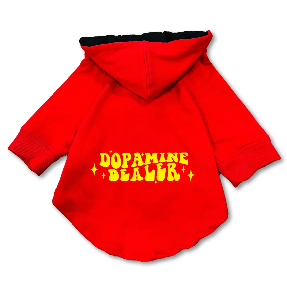 Pawsindia Dopamine Dealer Hoodie for Dogs (Red)