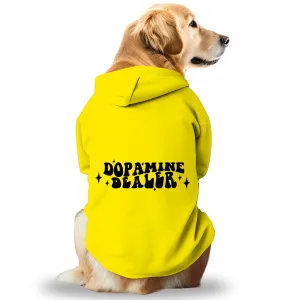 Pawsindia Dopamine Dealer Hoodie for Dogs (Yellow)