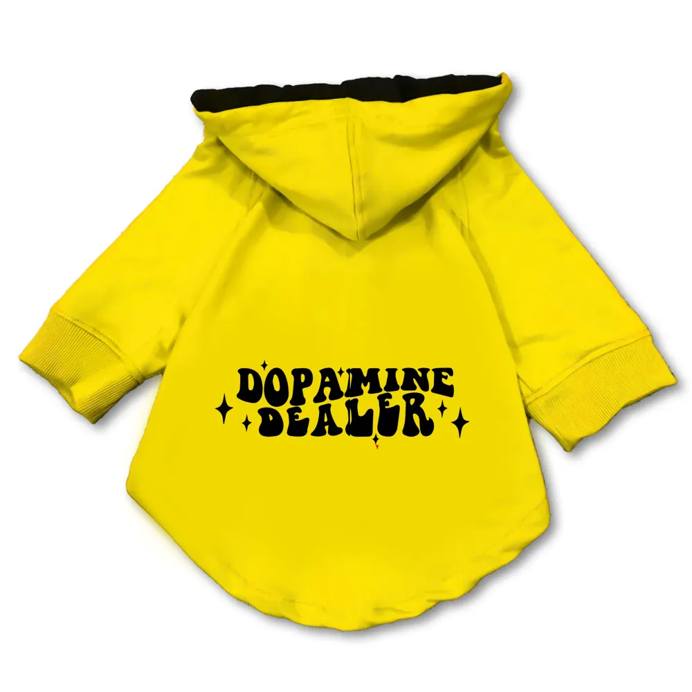 Pawsindia Dopamine Dealer Hoodie for Dogs (Yellow)