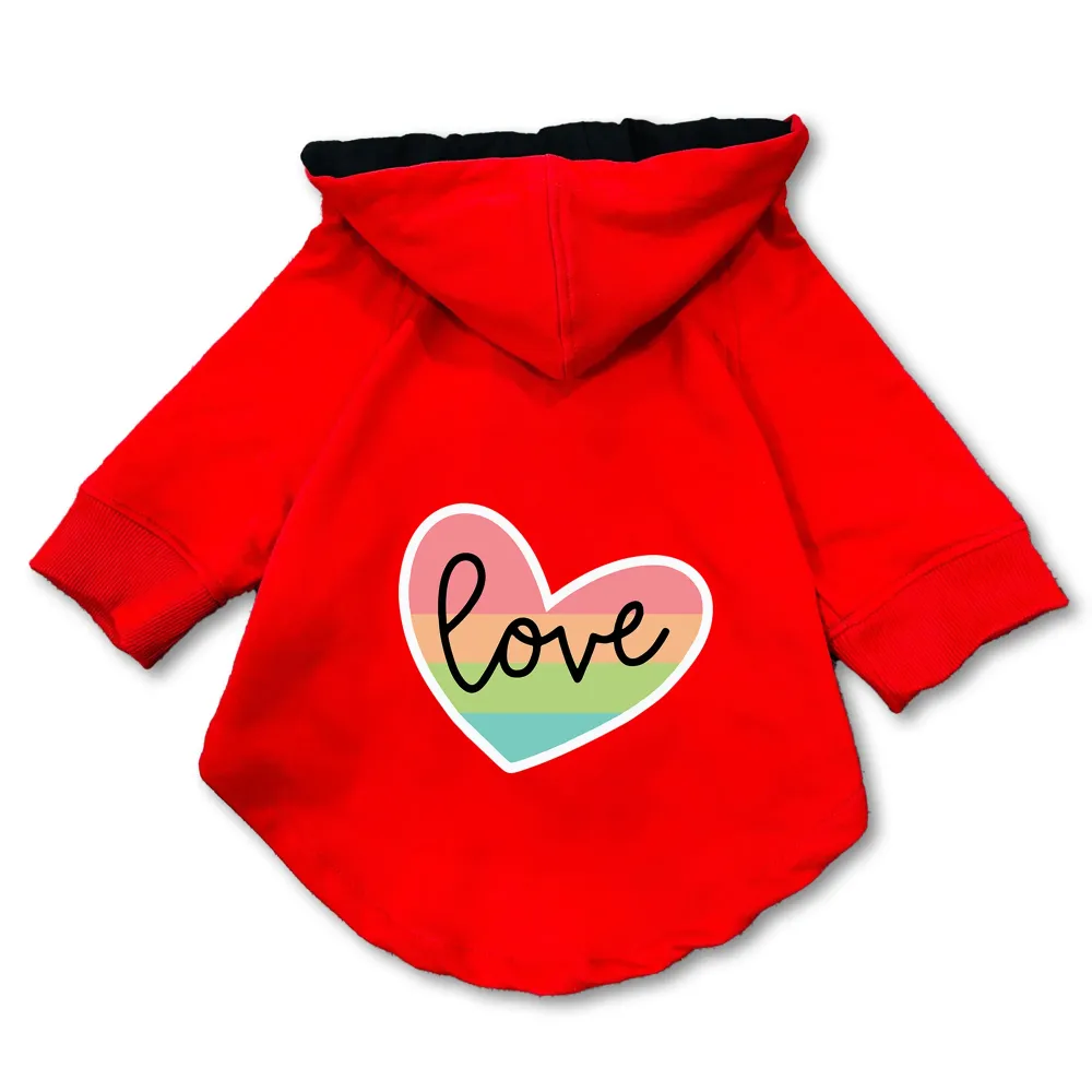 Pawsindia Love Hoodie for Dogs (Red)