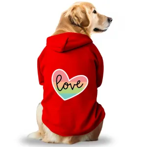 Pawsindia Love Hoodie for Dogs (Red)