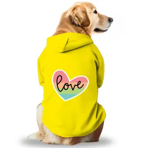 Pawsindia Love Hoodie for Dogs (Yellow)