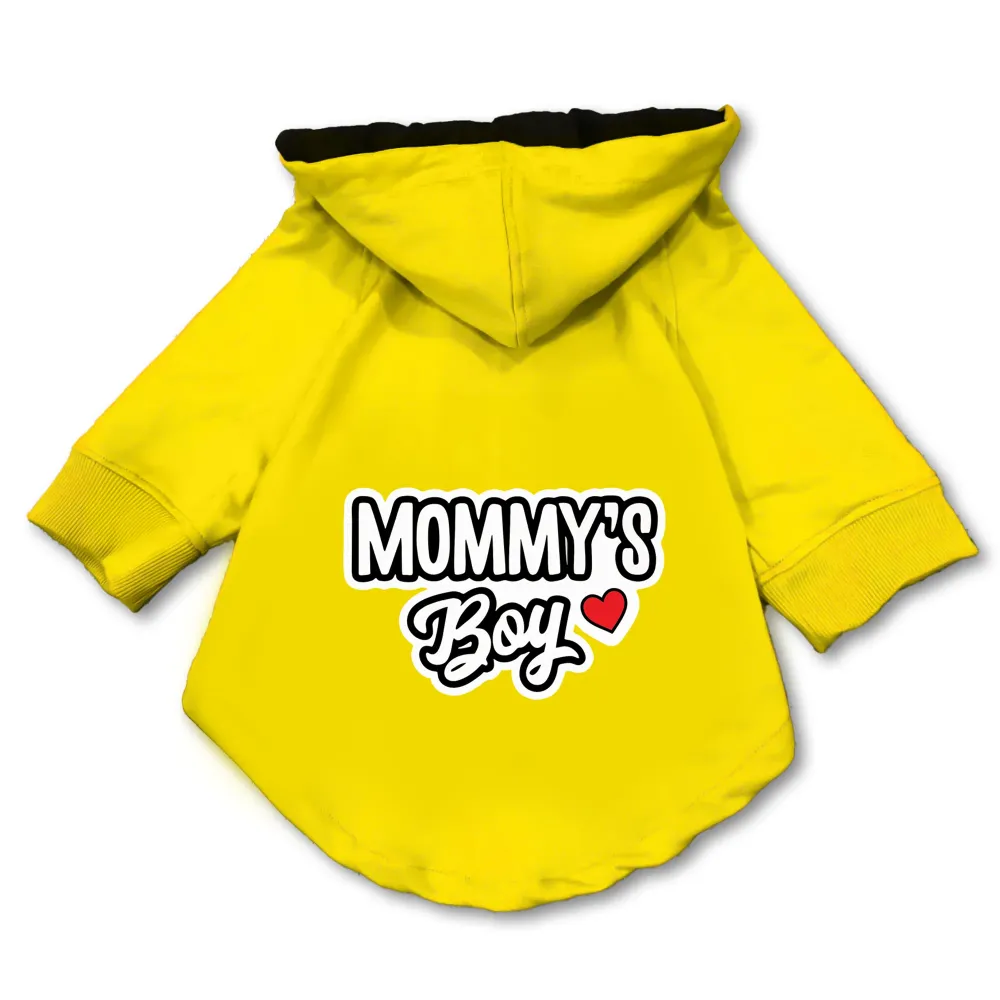Pawsindia Mommy's Boy Hoodie for Dogs (Yellow)
