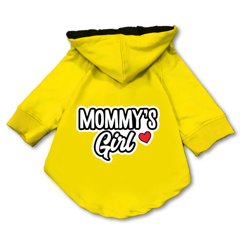 Pawsindia Mommy's Girl Hoodie for Dogs (Yellow)