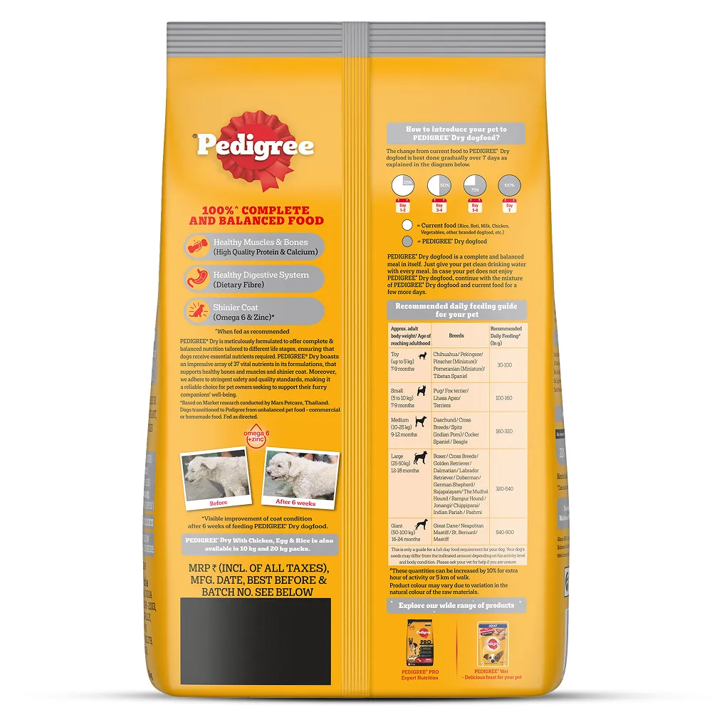 Pedigree Chicken, Egg and Rice Adult Dog Dry Food