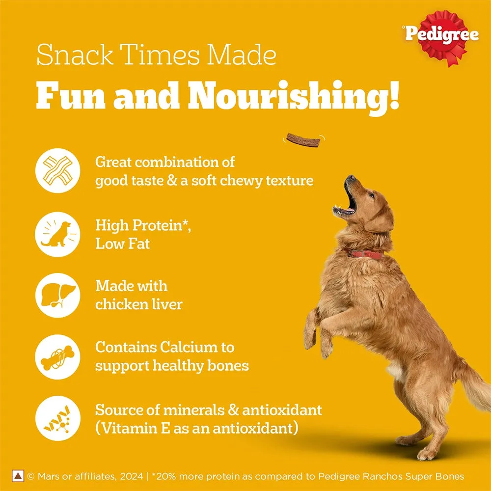 Pedigree Dentastix Oral Care for Adult (Large Breed of 25 kg ) and Grilled Liver Tasty Jerky Dog Treats Combo