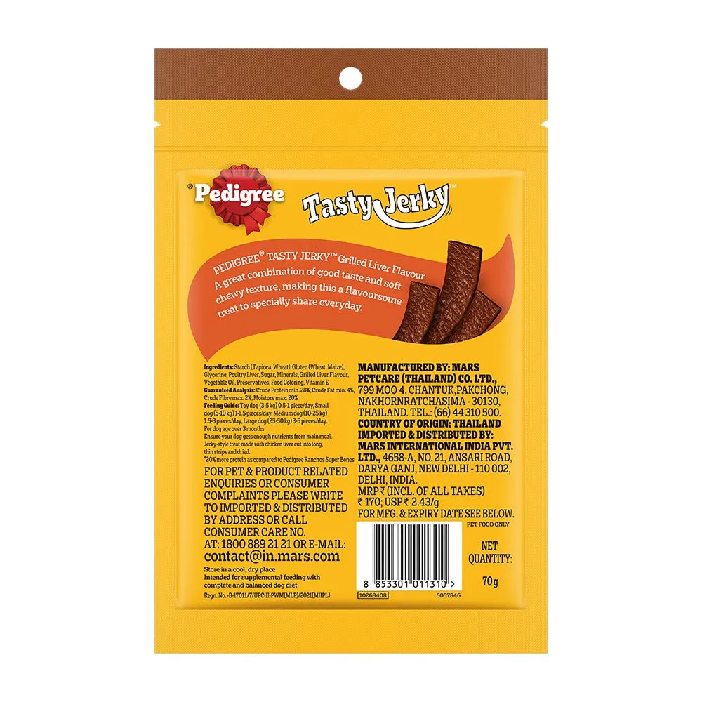 Pedigree Dentastix Oral Care for Adult (Large Breed of 25 kg ) and Grilled Liver Tasty Jerky Dog Treats Combo