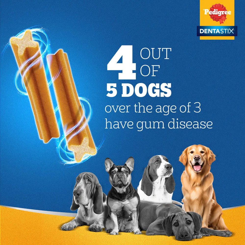 Pedigree Dentastix Oral Care for Adult (Large Breed of 25 kg ) and Henlo Chicken Pops Dog Treats Combo