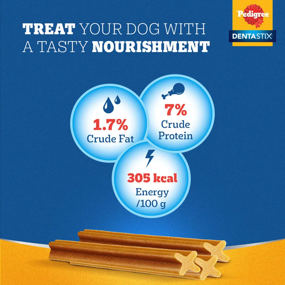 Pedigree Dentastix Oral Care for Adult (Large Breed of 25 kg ) and Henlo Chicken Pops Dog Treats Combo