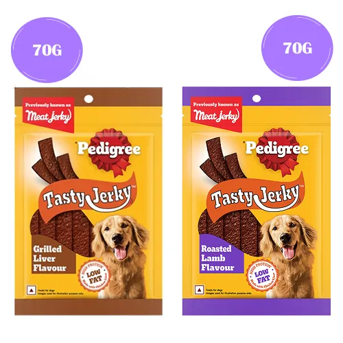 Pedigree Grilled Liver and Roasted Lamb Tasty Jerky Dog Treat Combo
