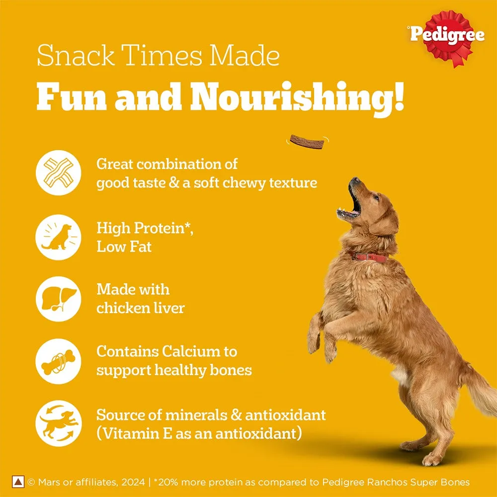 Pedigree Ranchos Super Bones Chicken & Milk, Spiral Wrap Chicken & Smokey Lamb and Roasted Lamb Tasty Jerky Dog Treats Combo