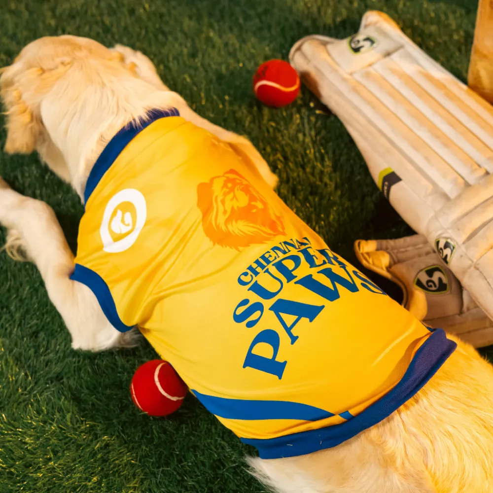 Pet Set Go Chennai Super Paws IPL Jersey for Dogs (Yellow)