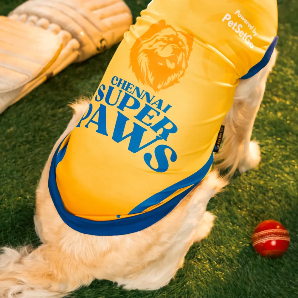 Pet Set Go Chennai Super Paws IPL Jersey for Dogs (Yellow)