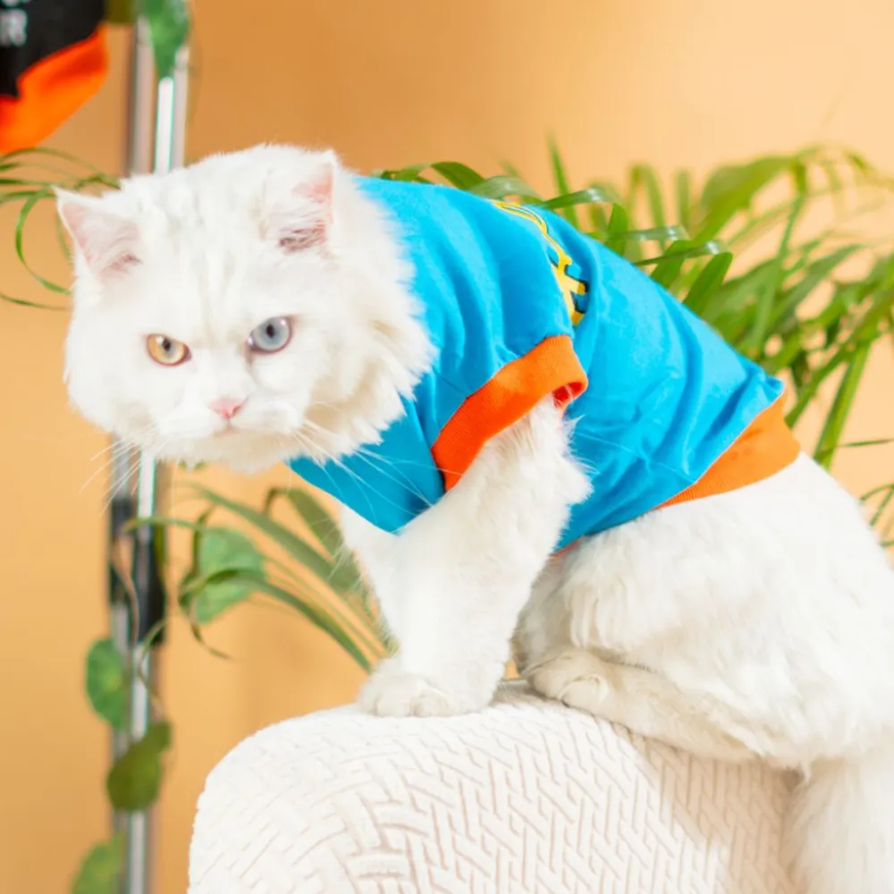 Pet Set Go Giraffe T-shirt for Cats (Blue)