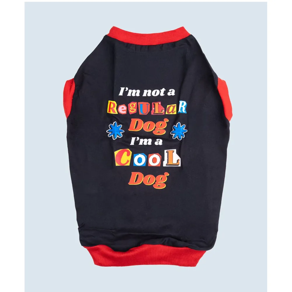 Pet Set Go Im Not a Regular Dog T shirt for Dogs (Black)