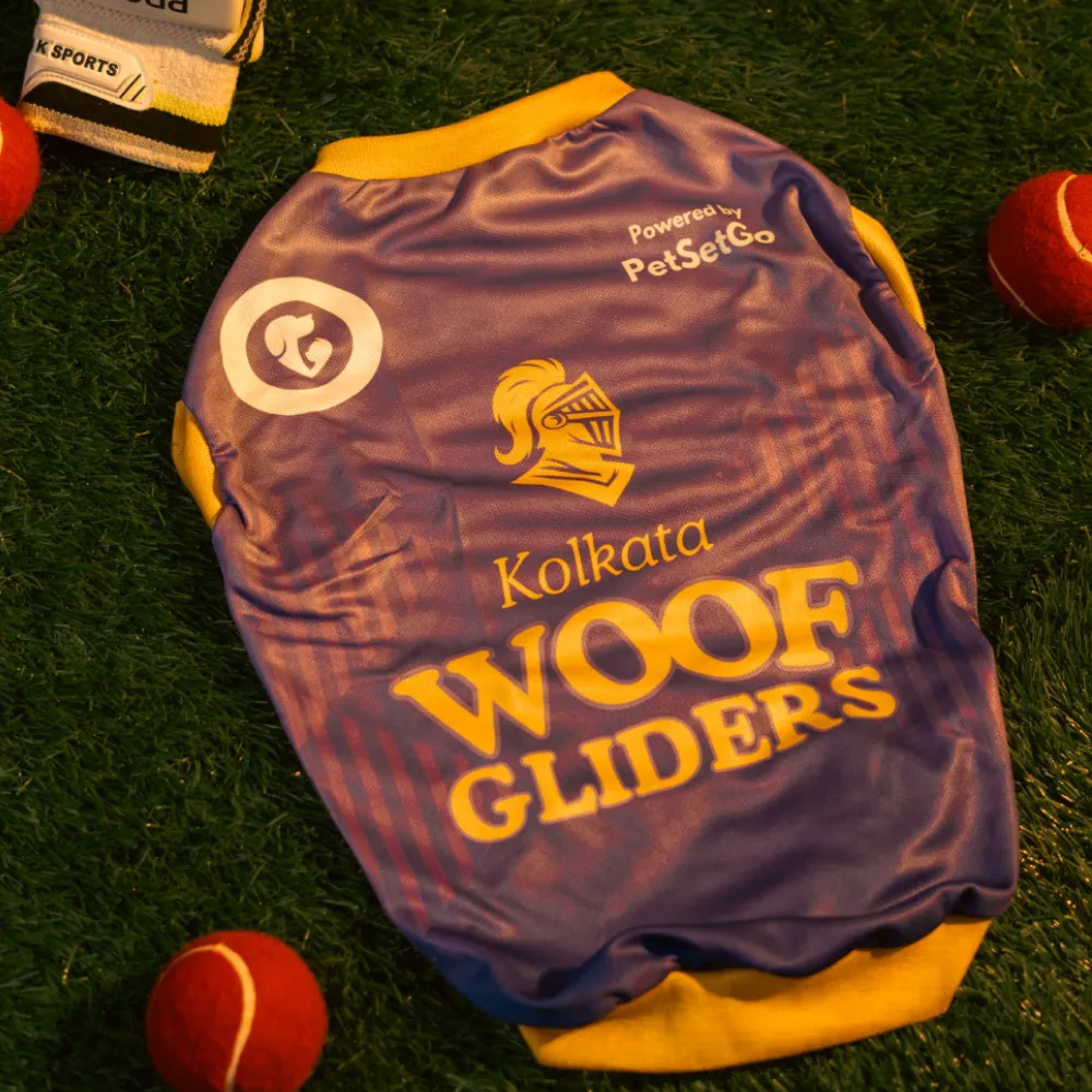 Pet Set Go Kolkata Woof Gliders IPL Jersey for Dogs (Purple)