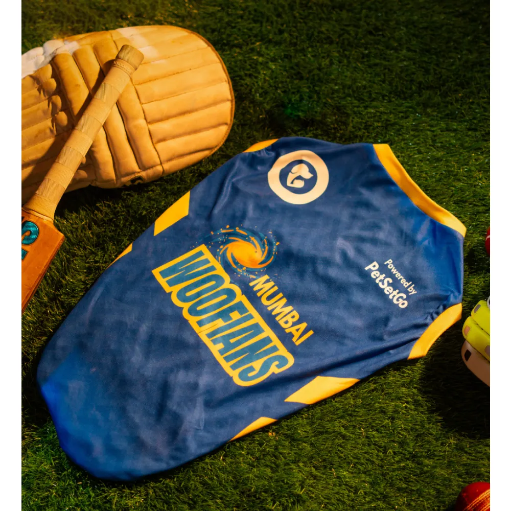 Pet Set Go Mumbai Woofians IPL Jersey for Dogs (Blue)