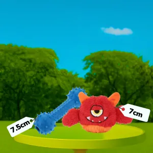 Pet Vogue Bone Rubber & Basil Plush Monster Ball with Squeaker Dog Combo