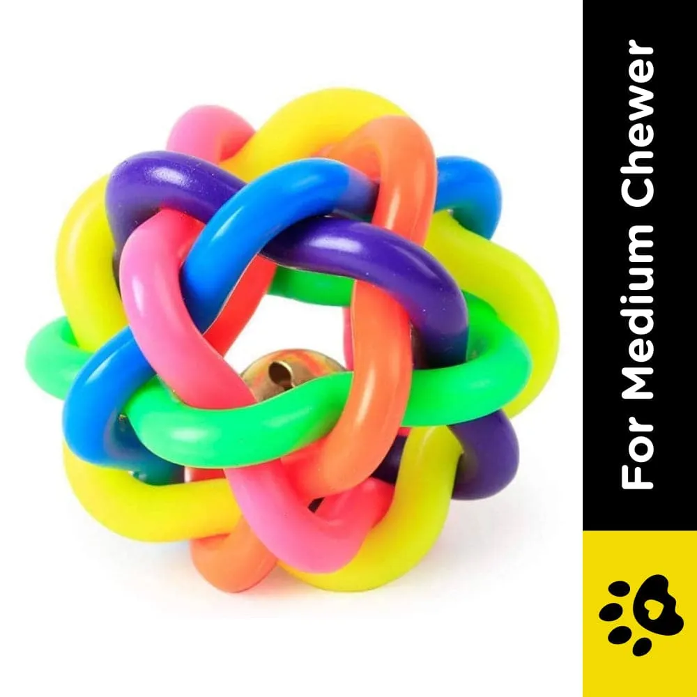 Pet Vogue Bouncy Rubber Ball & Skatrs Rope Ball Chew Toy Dog Combo