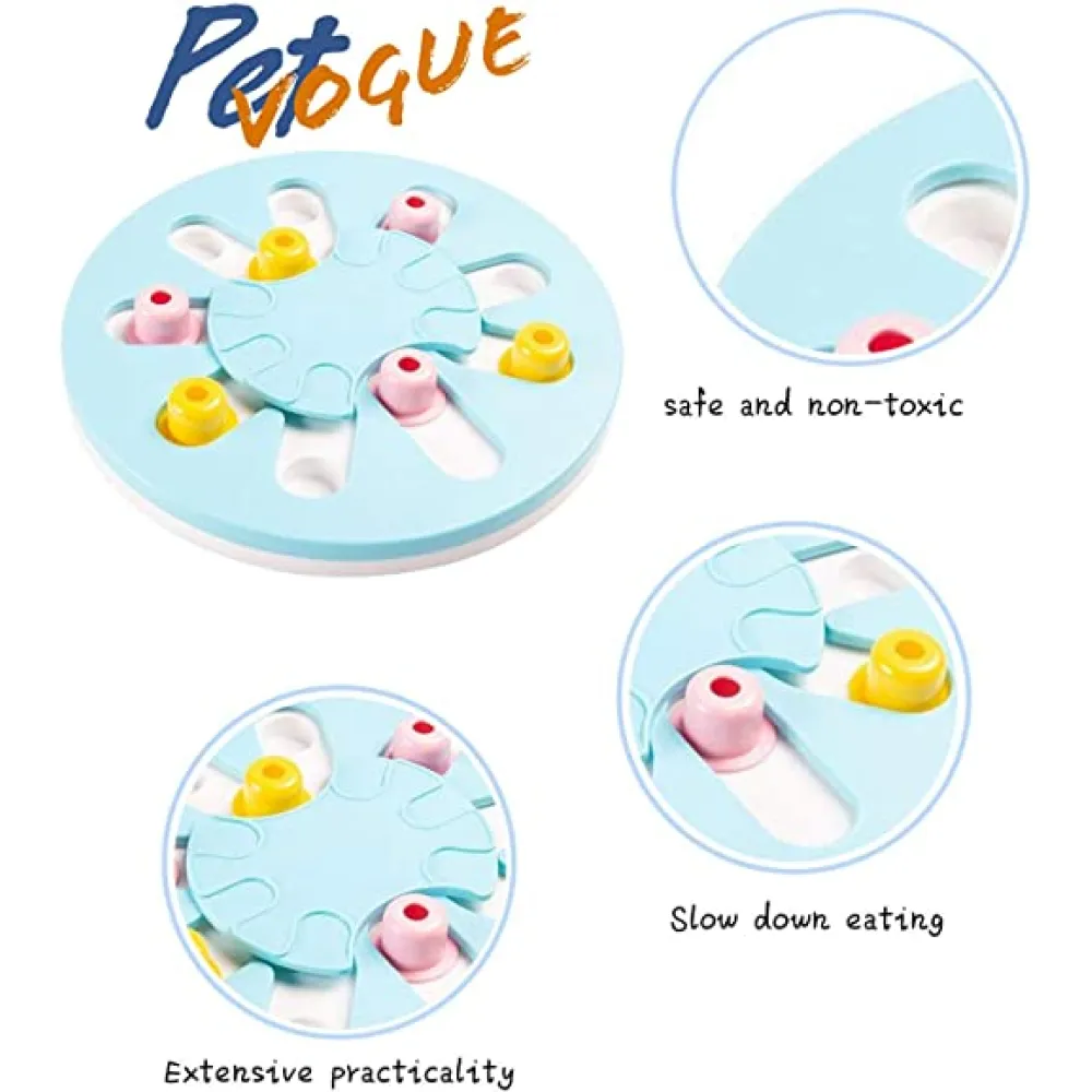 Pet Vogue Slow Feeder Puzzle Toy with Dispenser for Dogs and Cats (Blue)