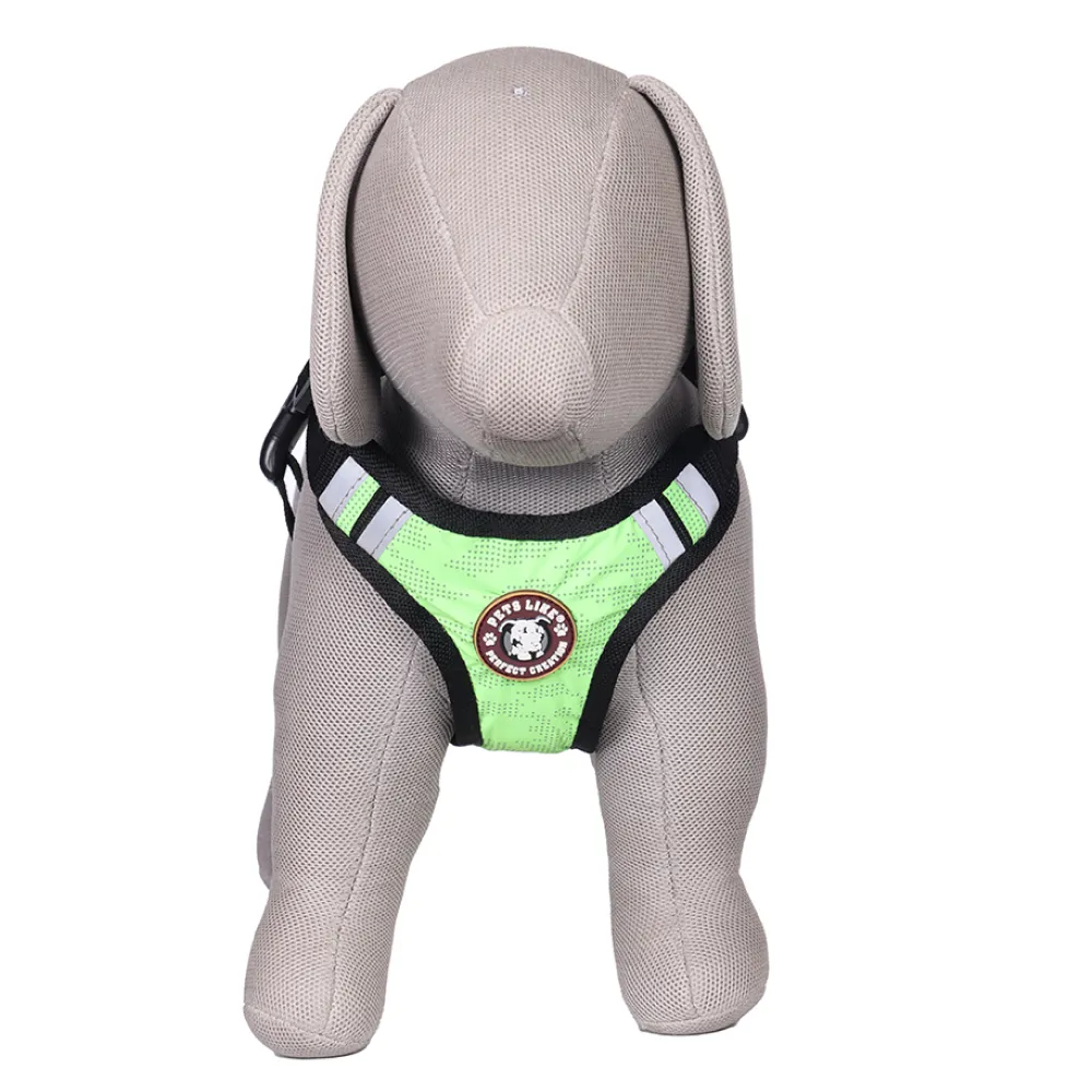 Pets Like Padded Double Side Harness for Dogs (Neon Green)