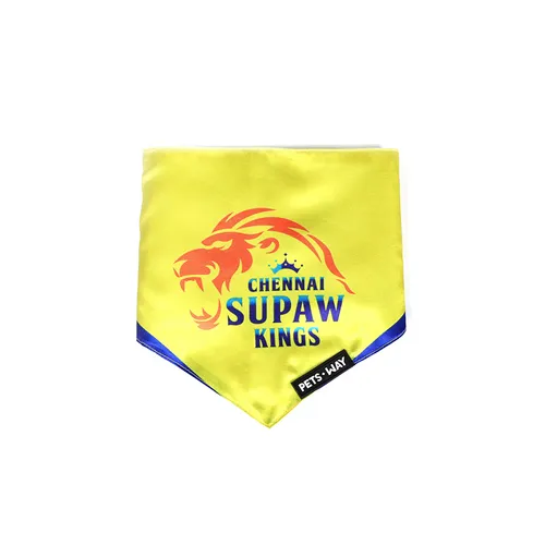 Pets Way Chennai Supaw Kings IPL Bandana for Dogs and Cats (Yellow)