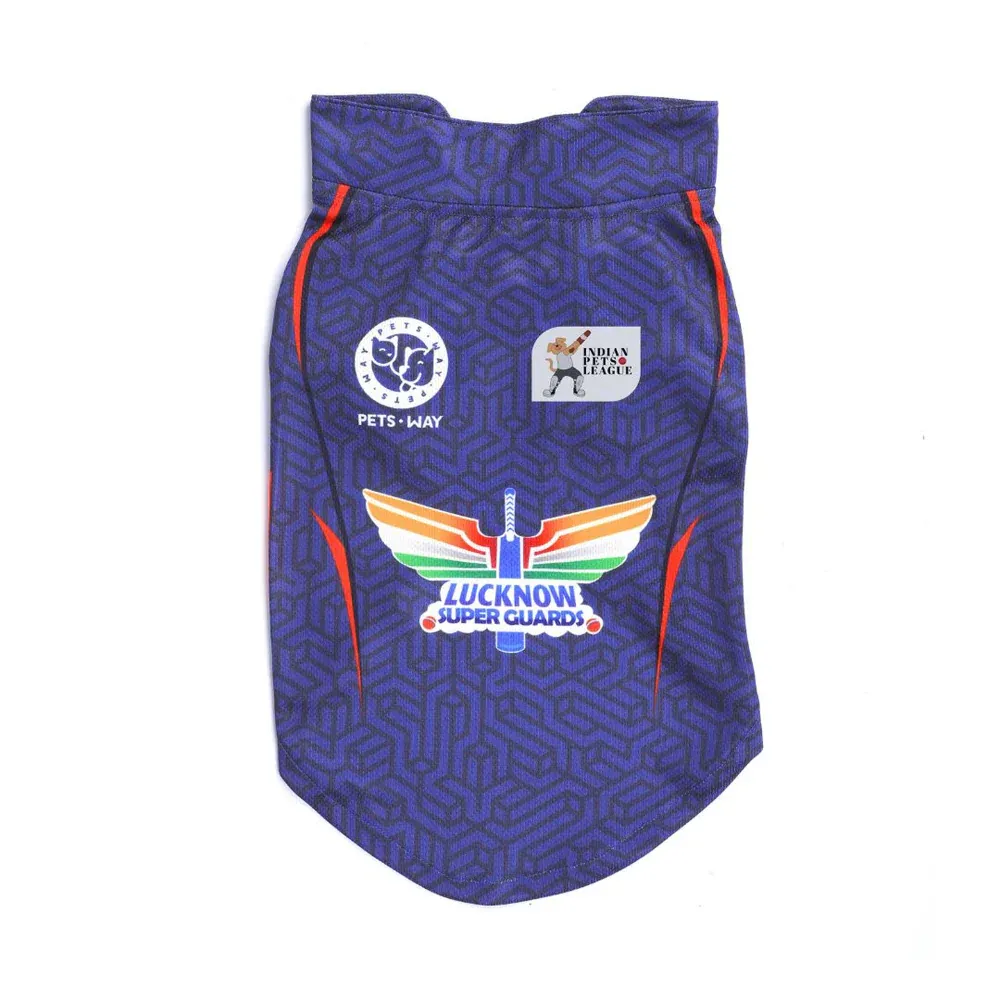 Pets Way Lucknow Super Guards IPL Jersey for Dogs and Cats (Blue)