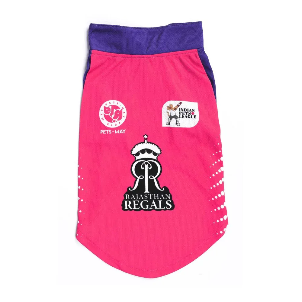 Pets Way Rajasthan Regals IPL Jersey for Dogs and Cats (Pink)