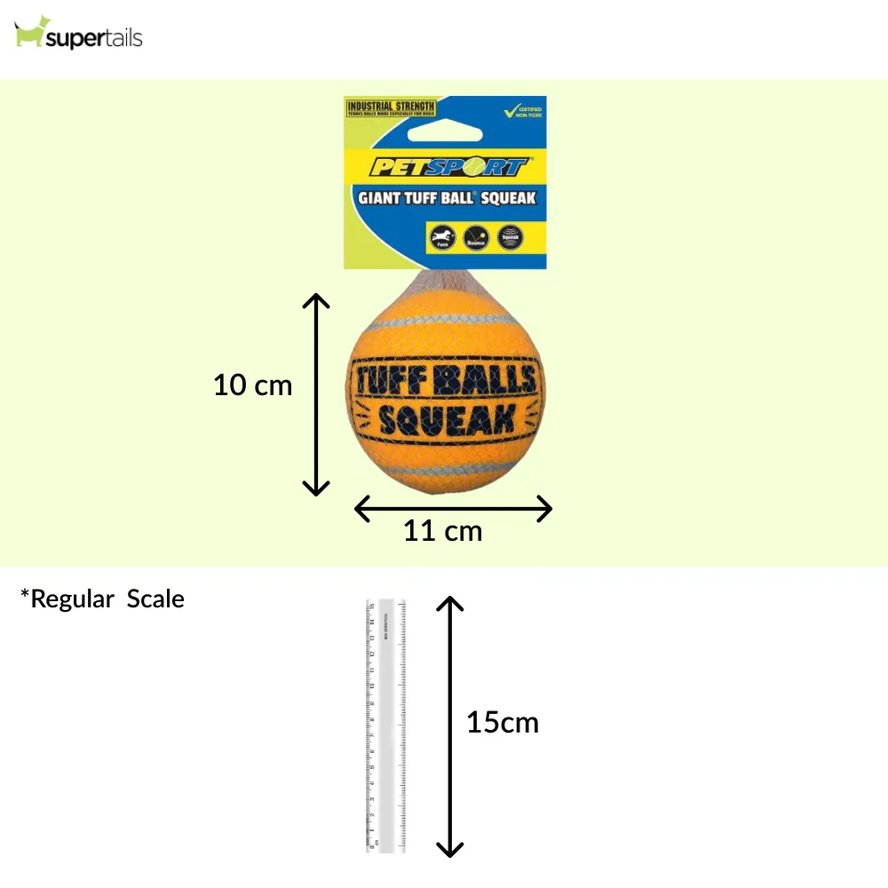 Petsport Giant Squeak Tuff Ball Toy for Dogs (Orange)