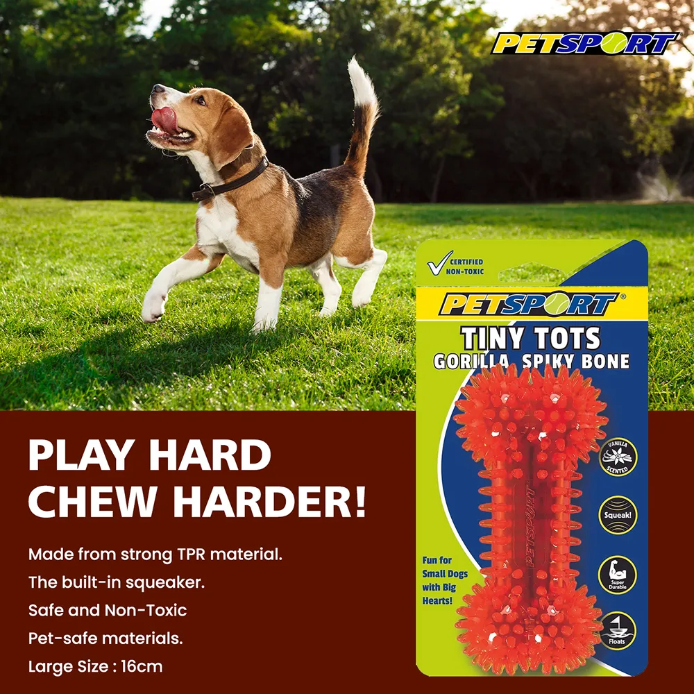 Petsport Gorilla Spiky Bone Toy for Dogs (Blue & Red)