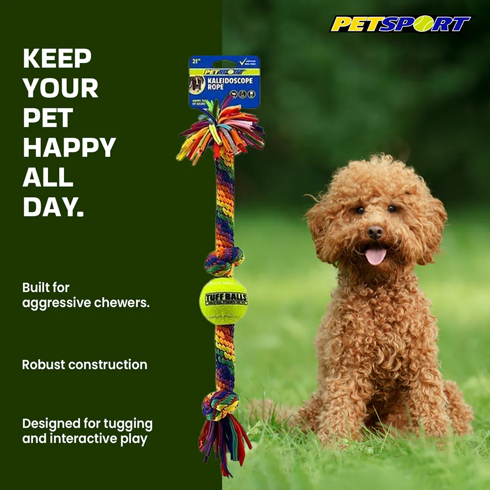 Petsport Kaleidoscope Rope Tug Ball for Dogs