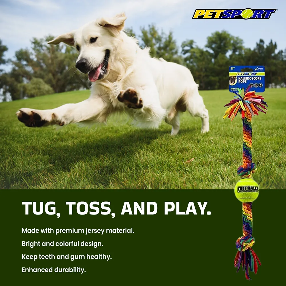 Petsport Kaleidoscope Rope Tug Ball for Dogs