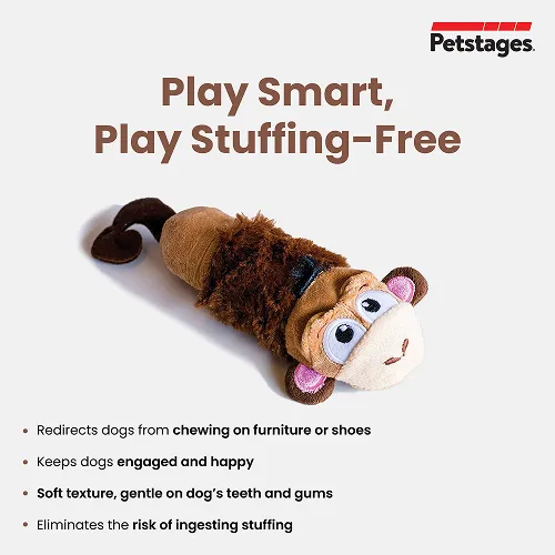 Petstages Mini Monkey Stuffing Free Toy for Dogs (Brown)
