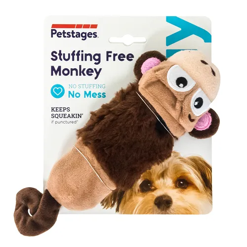 Petstages Mini Monkey Stuffing Free Toy for Dogs (Brown)