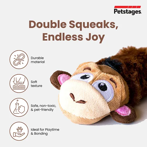 Petstages Mini Monkey Stuffing Free Toy for Dogs (Brown)