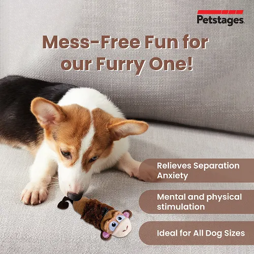 Petstages Mini Monkey Stuffing Free Toy for Dogs (Brown)