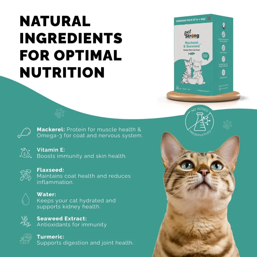 PetStrong Sardine & Mackerel and Seaweed in Gravy Cat Wet Food Combo