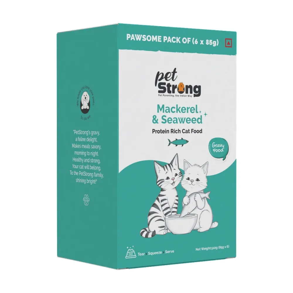 PetStrong Sardine & Mackerel and Seaweed in Gravy Cat Wet Food Combo