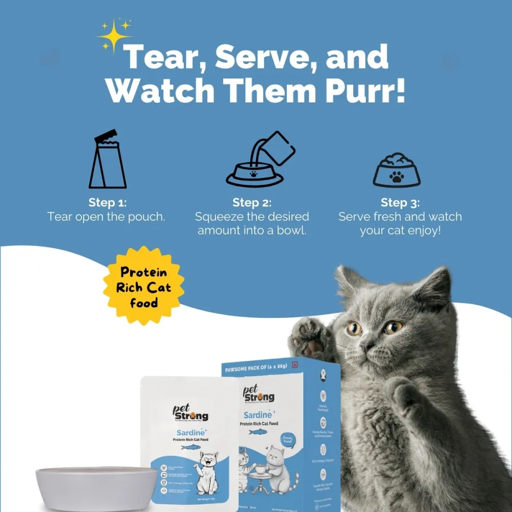 PetStrong Sardine & Mackerel and Seaweed in Gravy Cat Wet Food Combo