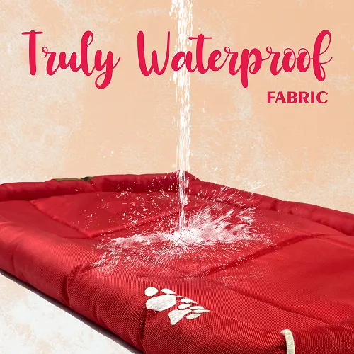 Petter World Waterproof Mat with Padded Perimeters for Dogs (Red)