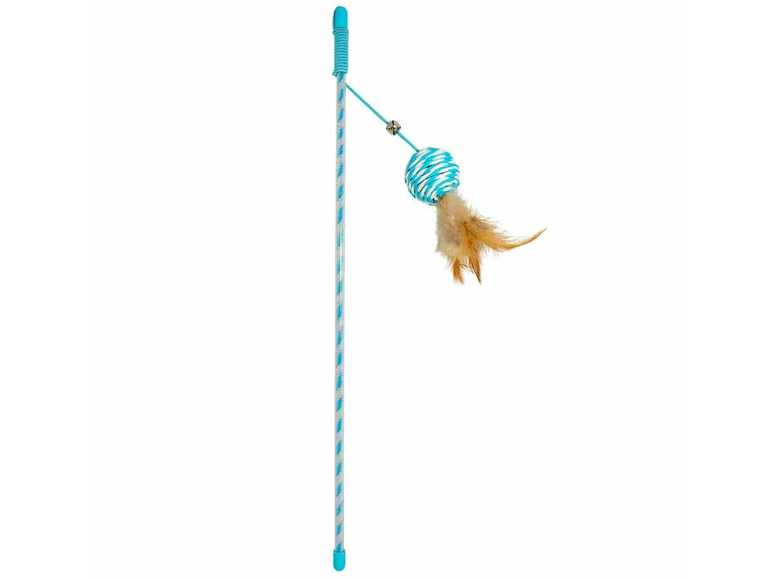 Playing rod Catchy paper ball 41x4x3,5cm blue Pets Qatar