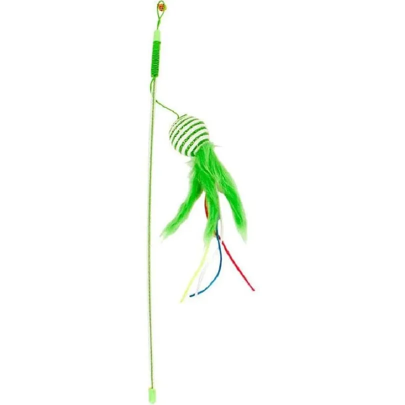 Playing Rod Feathered Ball Mix 46cm Pets Qatar