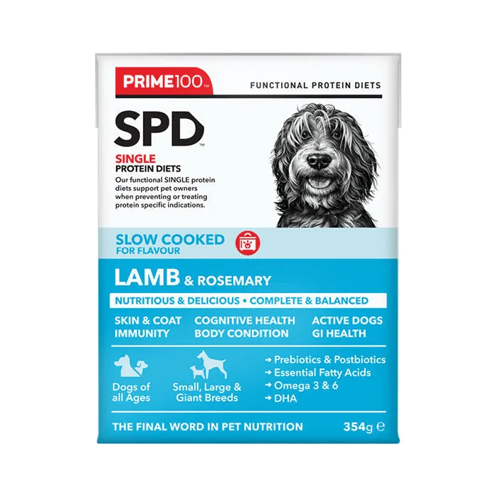 Prime 100 Slow Cooked Lamb and Rosemary Dog Food 354g x12