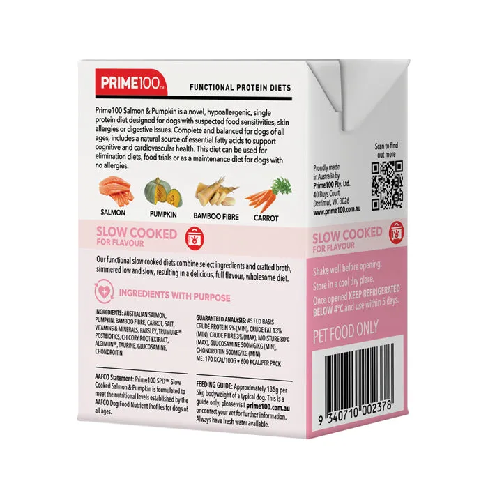 Prime 100 Slow Cooked Salmon and Pumpkin Dog Food 354g x12